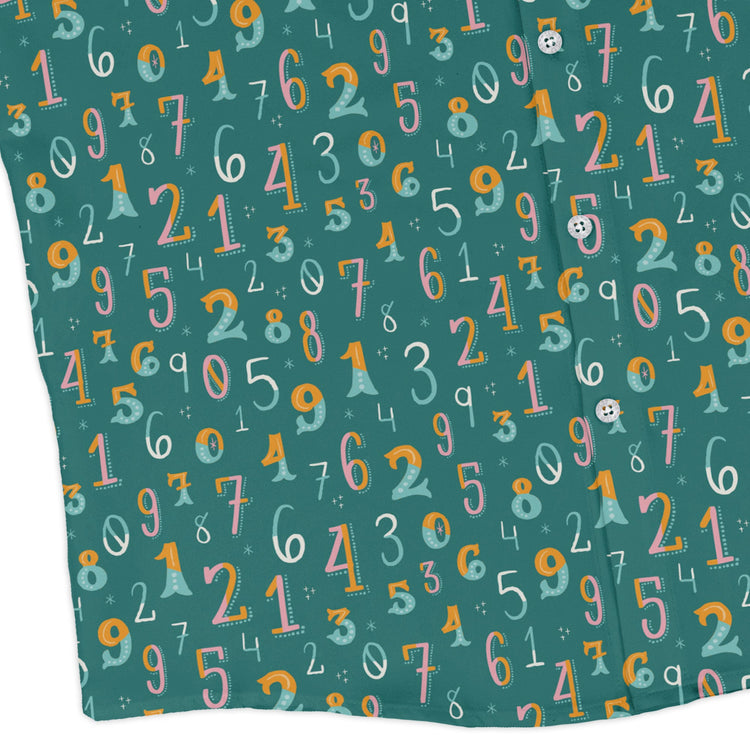 Retro Math Long Sleeve Button Up Shirt Geek Nerd adult sizing Design by Zirkus Design FLOW DESC WRITING