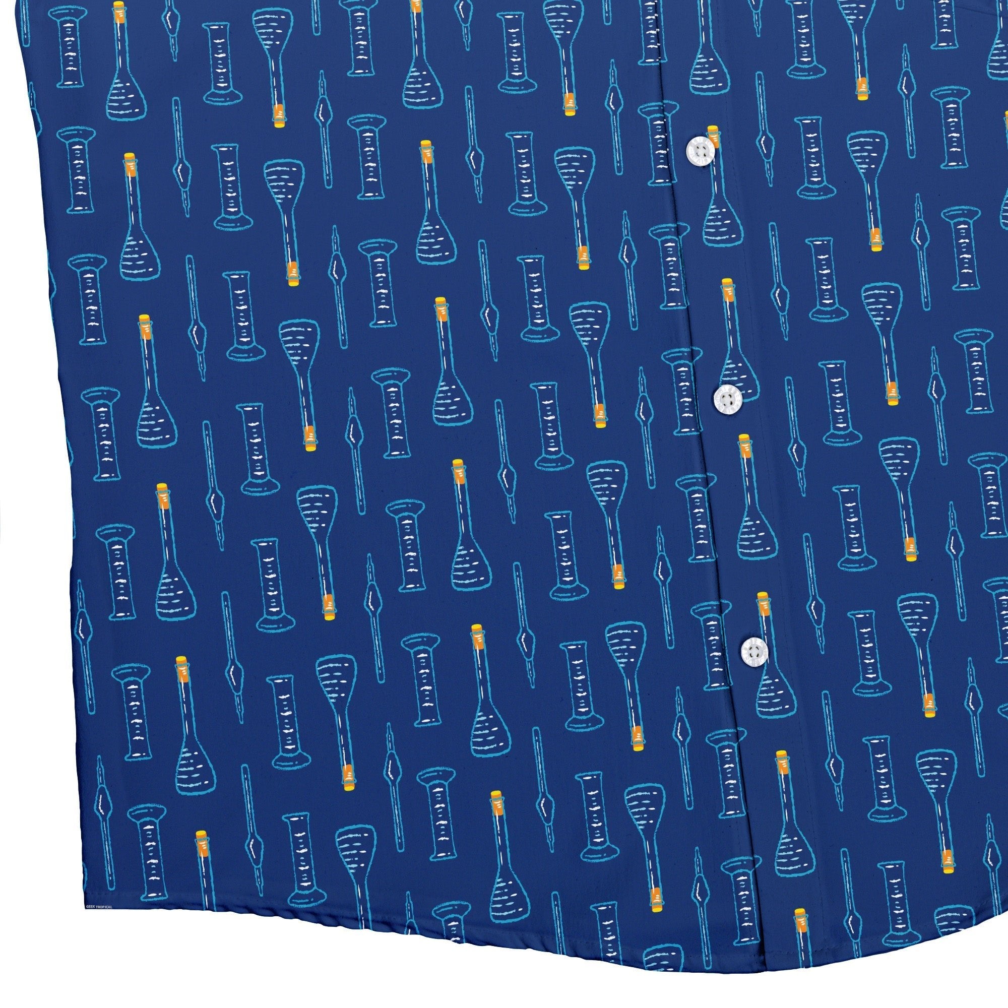 Retro Beaker Button Up Shirt Geek Nerd adult sizing Design by Zirkus Design q225