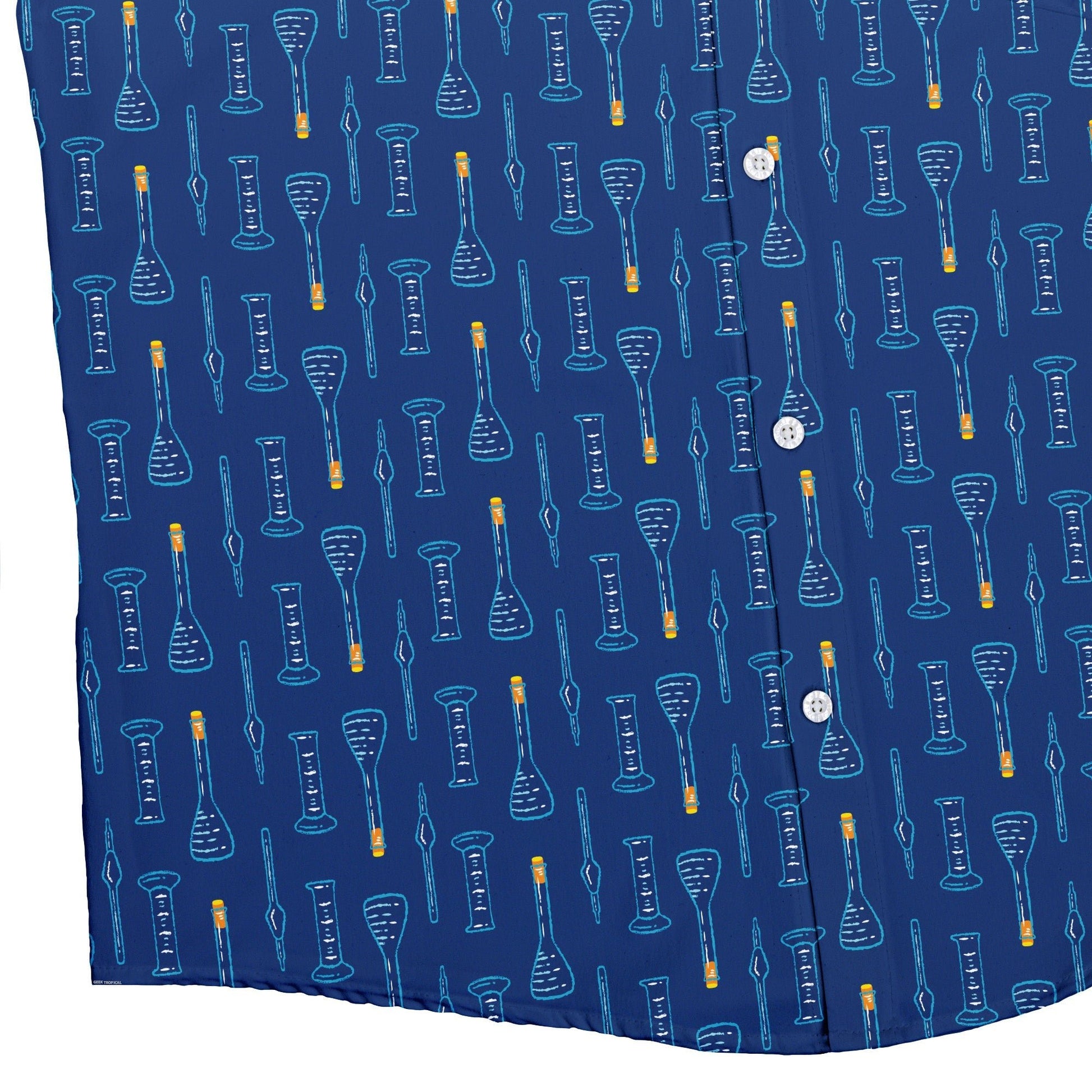 Retro Beaker Button Up Shirt Geek Nerd adult sizing Design by Zirkus Design q225