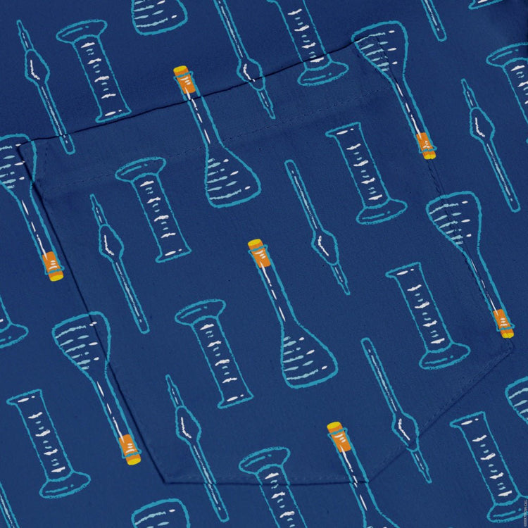 Retro Beaker Button Up Shirt Geek Nerd adult sizing Design by Zirkus Design q225