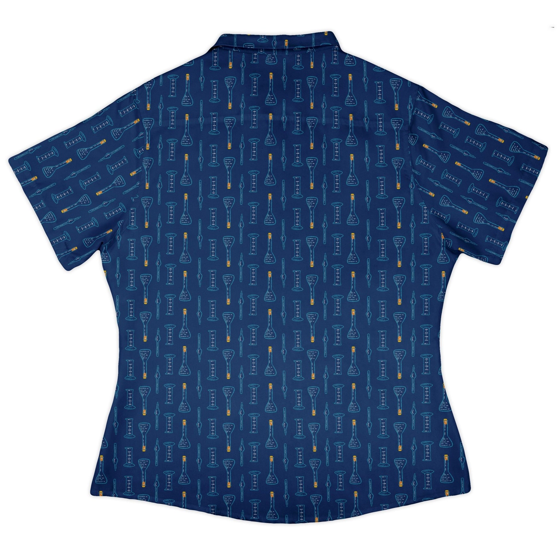 Retro Beaker Curvy Button Up Shirt Geek Nerd Design by Zirkus Design q225 science print