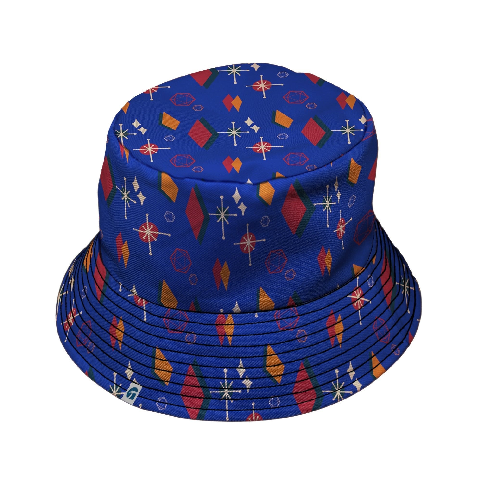 Retro Star Dice Bucket Hat Geek Nerd Design by Heather Davenport dnd & rpg print lx - B