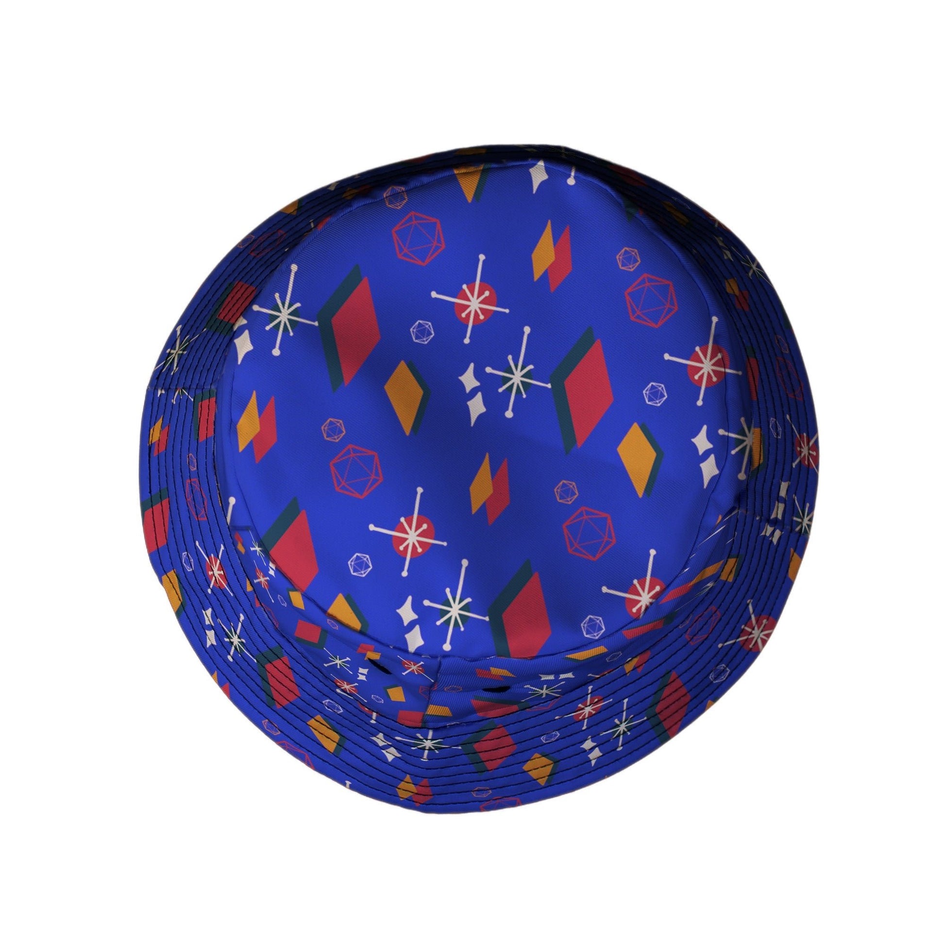 Retro Star Dice Bucket Hat Geek Nerd Design by Heather Davenport dnd & rpg print lx - B