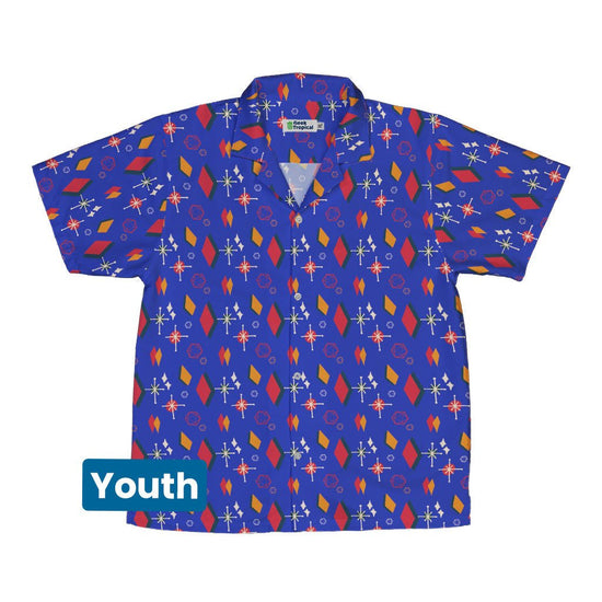 Retro Star Dice Youth Hawaiian Shirt Geek Nerd Design by Heather Davenport dnd & rpg print q225