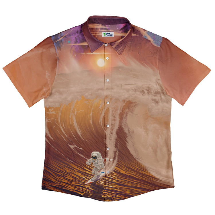 Riding The Milky Wave Button Up Shirt Geek Nerd 0925 adult sizing All Adult Button Up Shirts