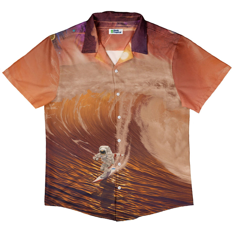 Riding The Milky Wave Button Up Shirt Geek Nerd 0925 adult sizing All Adult Button Up Shirts