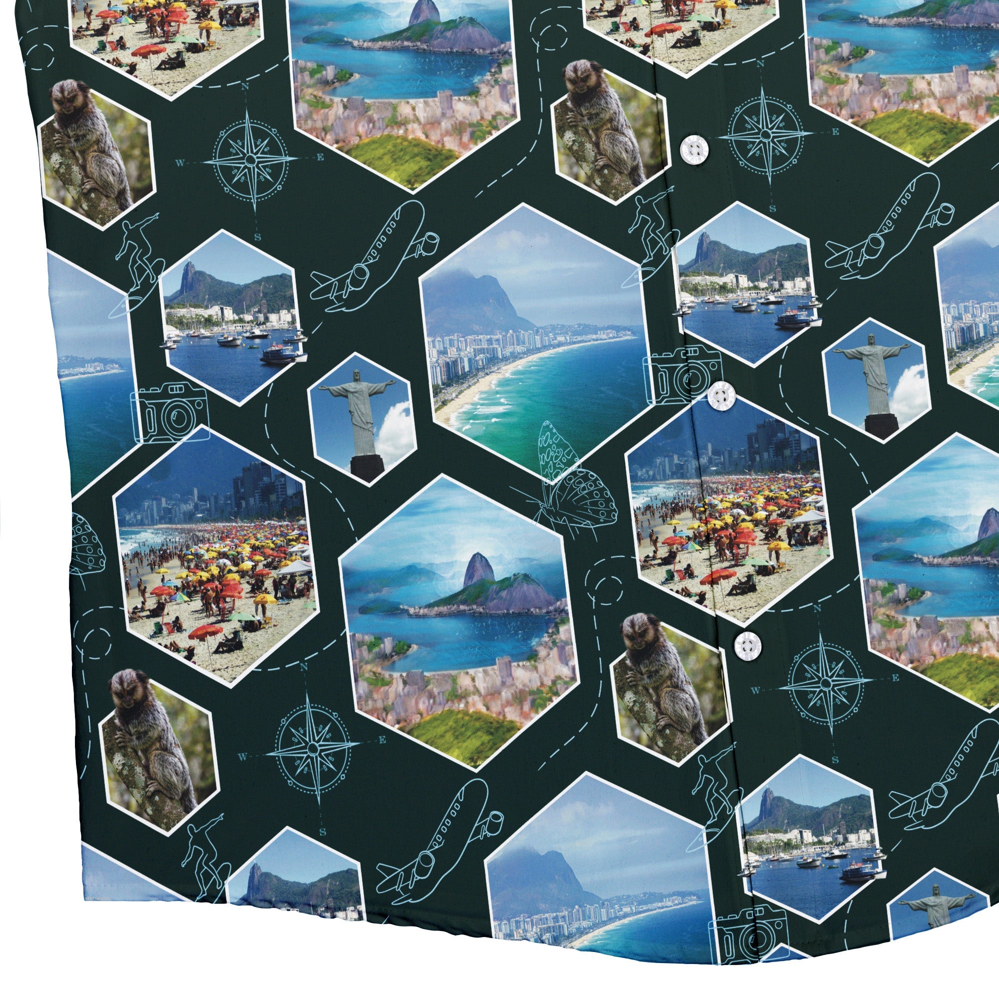 Rio Janeiro Wonder Button Up Shirt Geek Nerd 0925 adult sizing All Adult Button Up Shirts