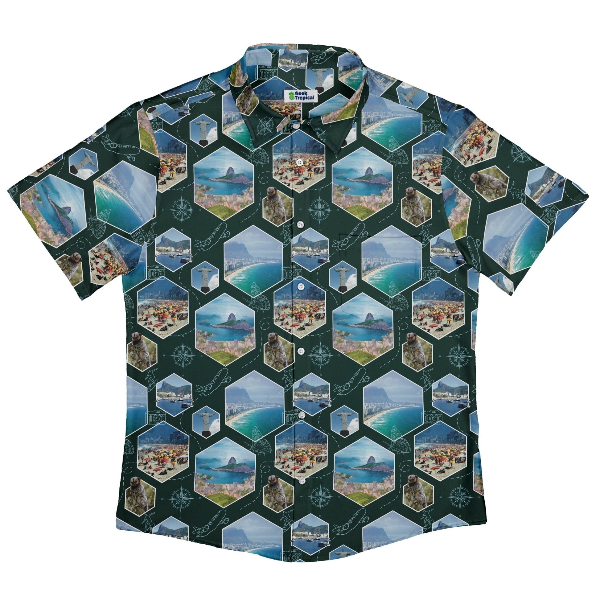Rio Janeiro Wonder Button Up Shirt Geek Nerd 0925 adult sizing All Adult Button Up Shirts