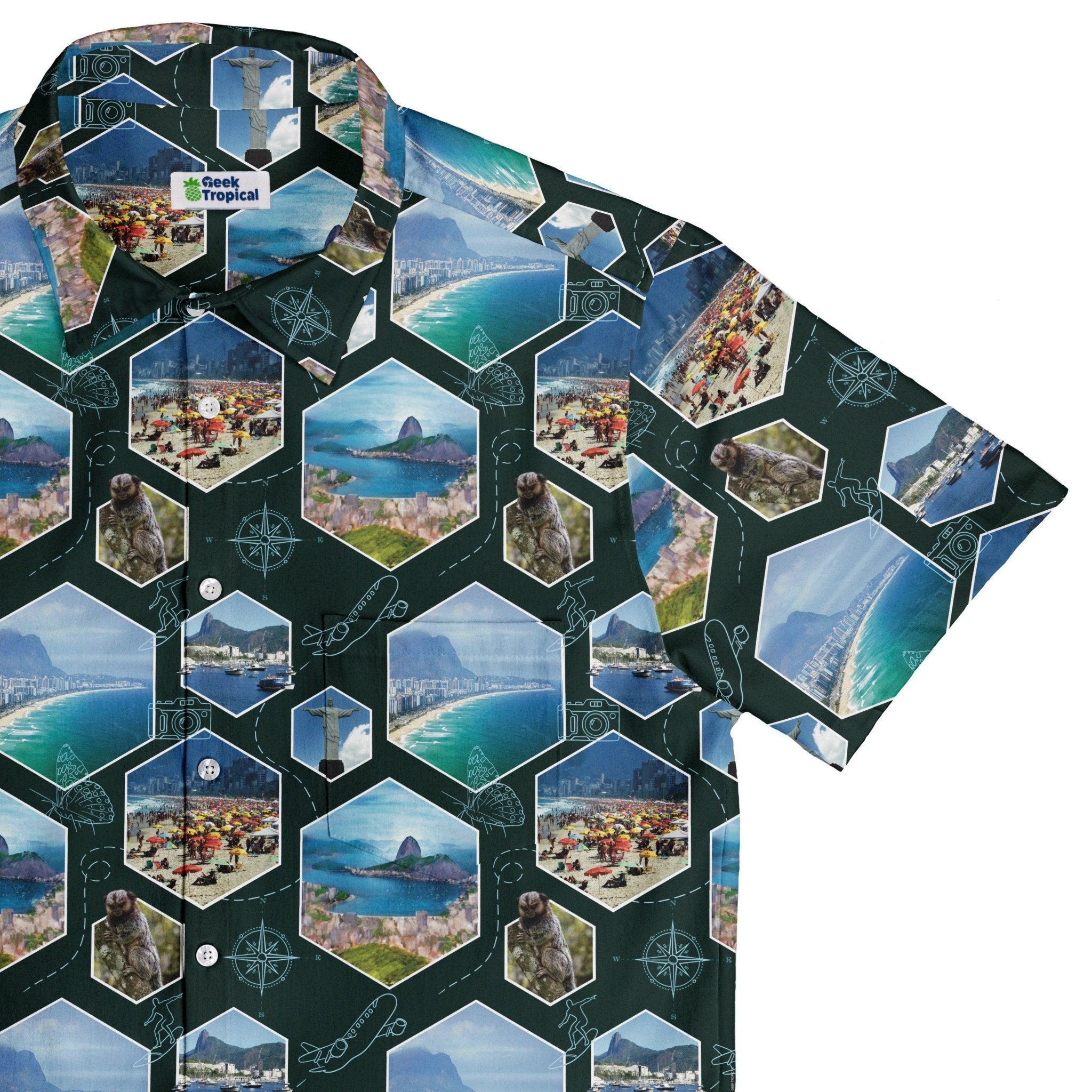 Rio Janeiro Wonder Button Up Shirt Geek Nerd 0925 adult sizing All Adult Button Up Shirts