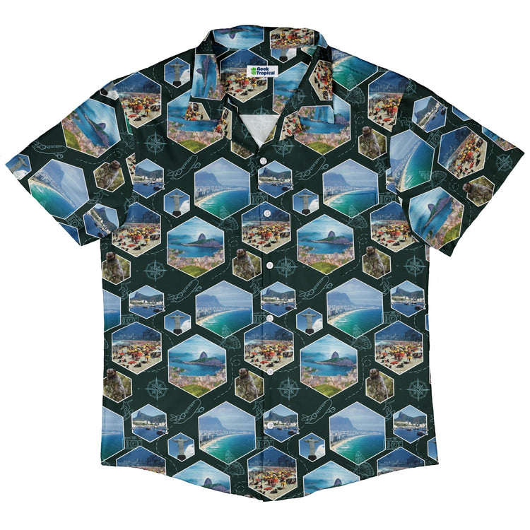 Rio Janeiro Wonder Button Up Shirt Geek Nerd 0925 adult sizing All Adult Button Up Shirts
