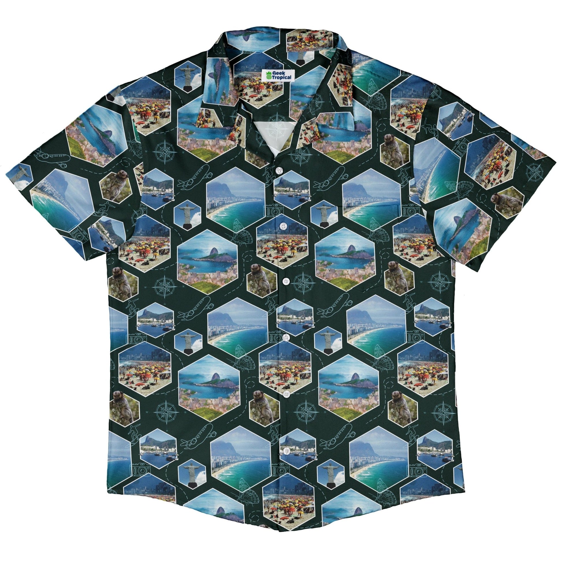 Rio Janeiro Wonder Button Up Shirt Geek Nerd 0925 adult sizing All Adult Button Up Shirts
