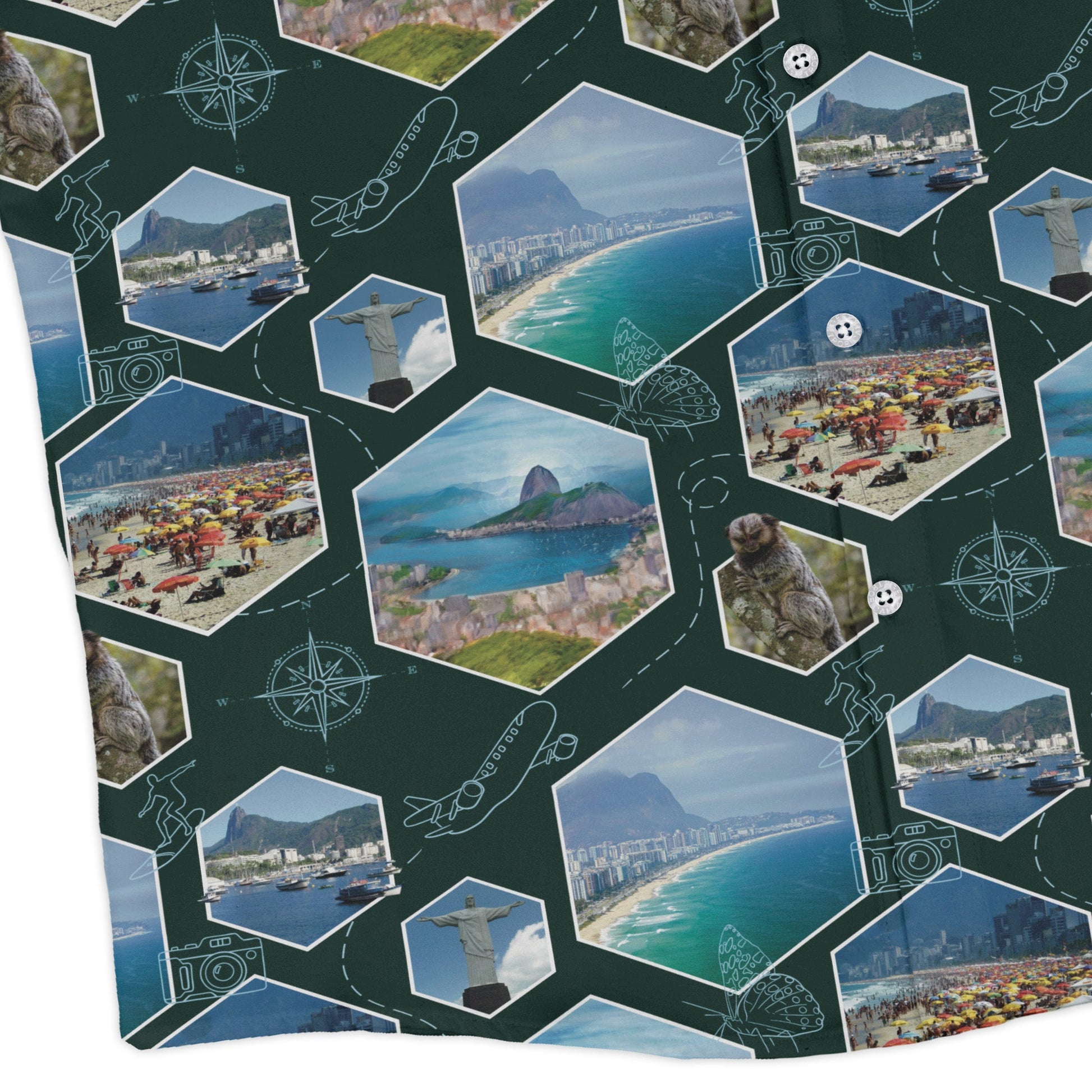 Rio Janeiro Wonder Long Sleeve Button Up Shirt Geek Nerd 0925 adult sizing All Adult Button Up Shirts