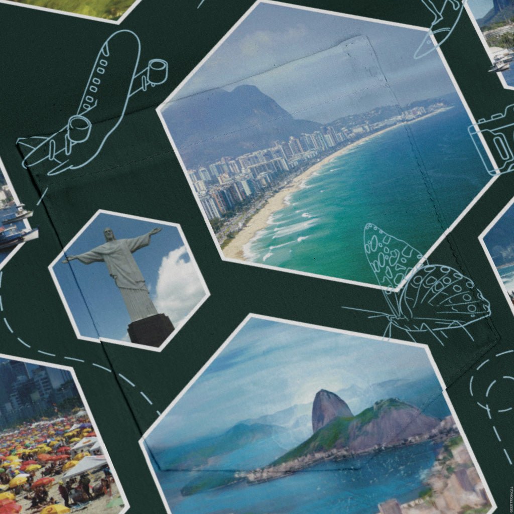 Rio Janeiro Wonder Long Sleeve Button Up Shirt Geek Nerd 0925 adult sizing All Adult Button Up Shirts