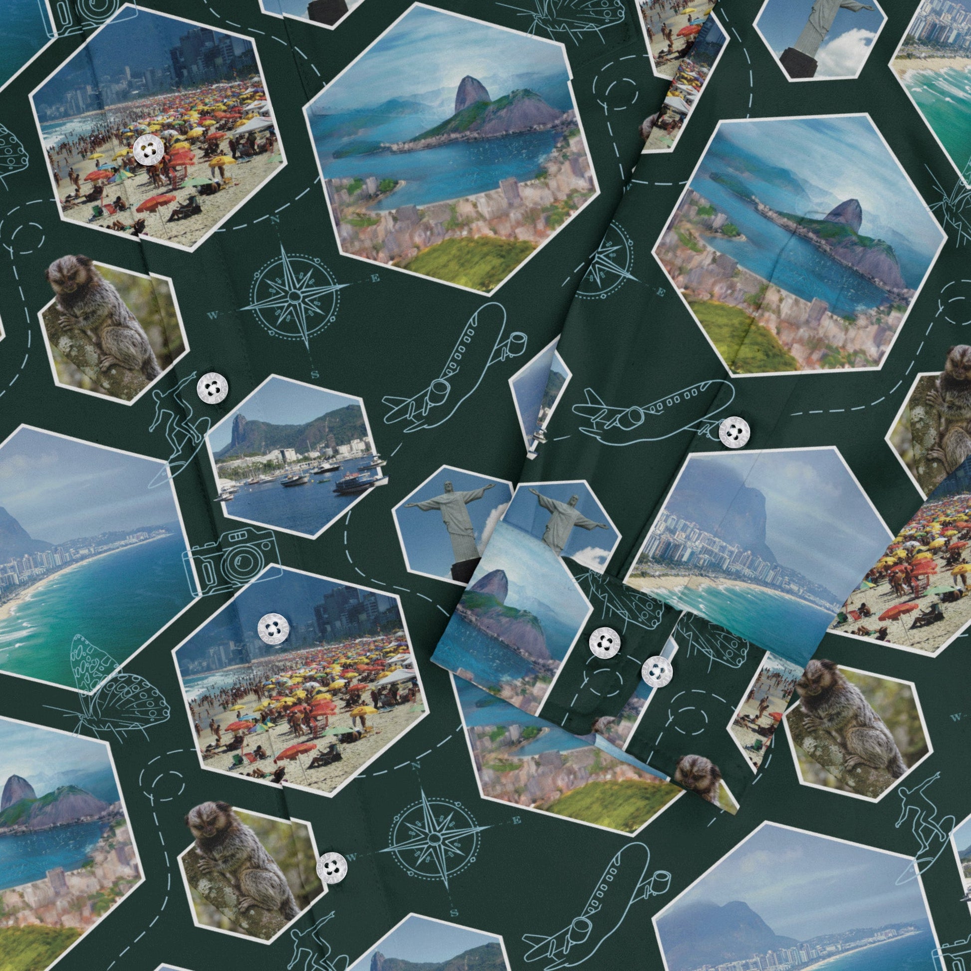 Rio Janeiro Wonder Long Sleeve Button Up Shirt Geek Nerd 0925 adult sizing All Adult Button Up Shirts