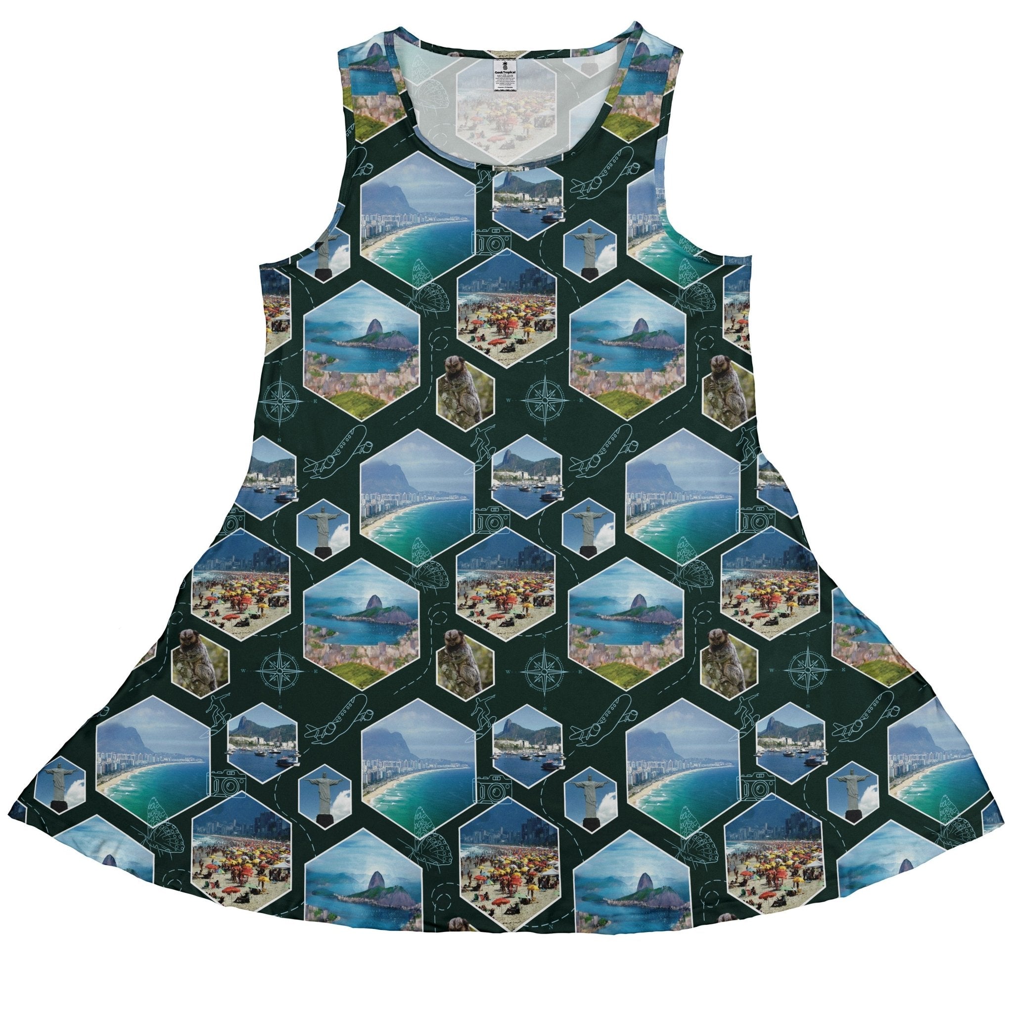 Rio Janeiro Wonder Dress Geek Nerd 0925 Botany Print Designs by Nathan