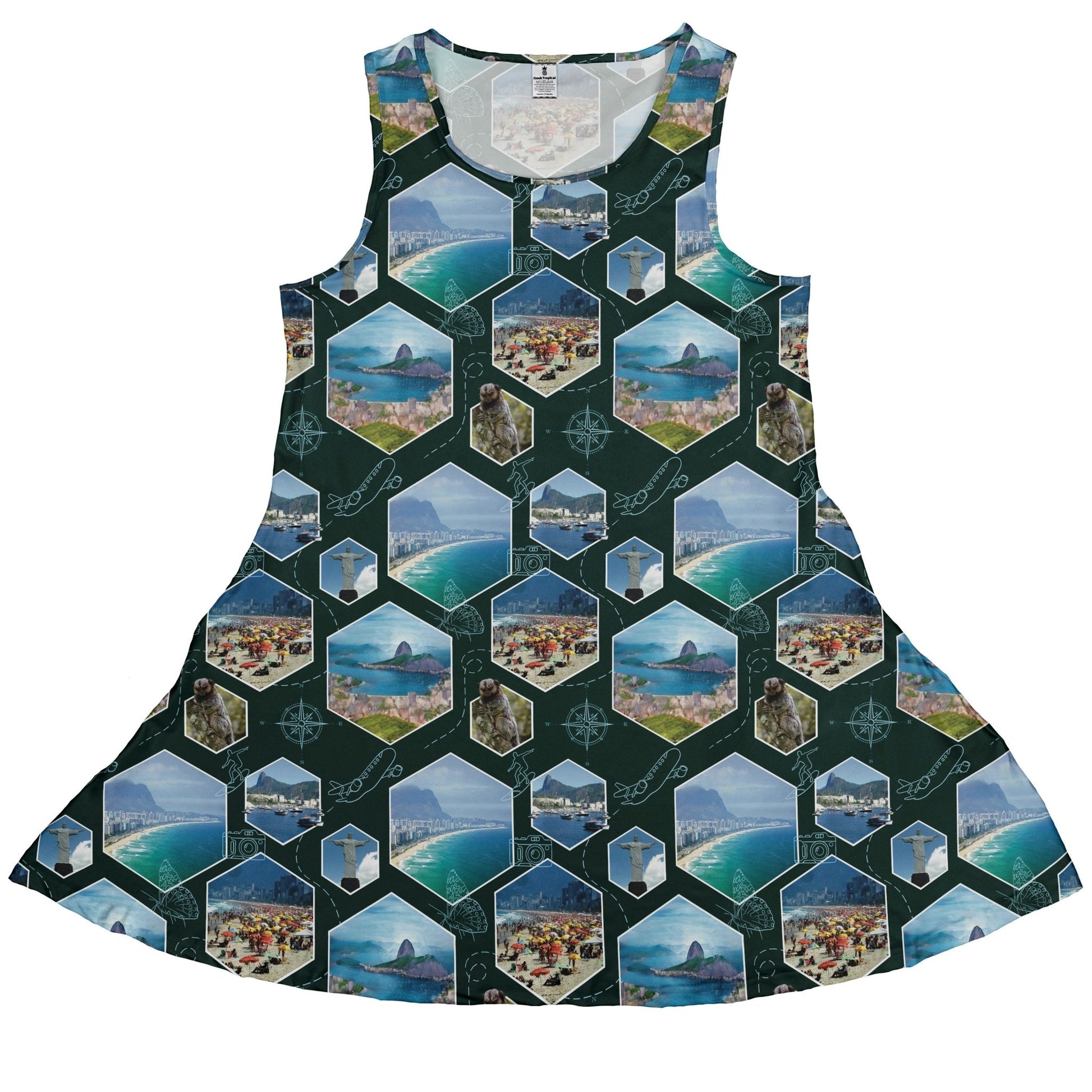 Rio Janeiro Wonder Dress Geek Nerd 0925 Botany Print Designs by Nathan
