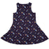 Rocket Ships Starry Night Dress Geek Nerd Design by Carla Morrow lx - C outer space & astronaut print