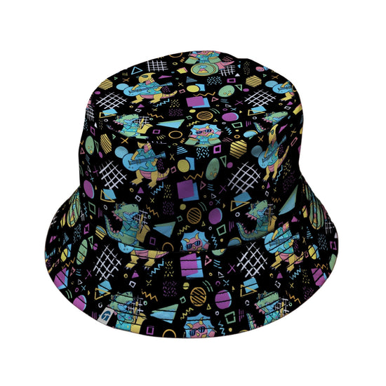Rocking Dinosaurs Night Bucket Hat Geek Nerd Design by Claire Murphy dinosaur print lx - B