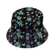 Rocking Dinosaurs Night Bucket Hat Geek Nerd Design by Claire Murphy dinosaur print lx - B