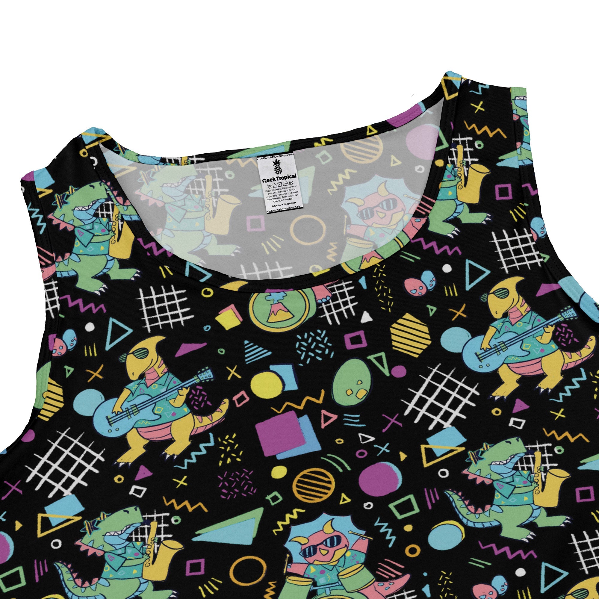 Rocking Dinosaurs Night Dress Geek Nerd Design by Claire Murphy dinosaur print lx - C