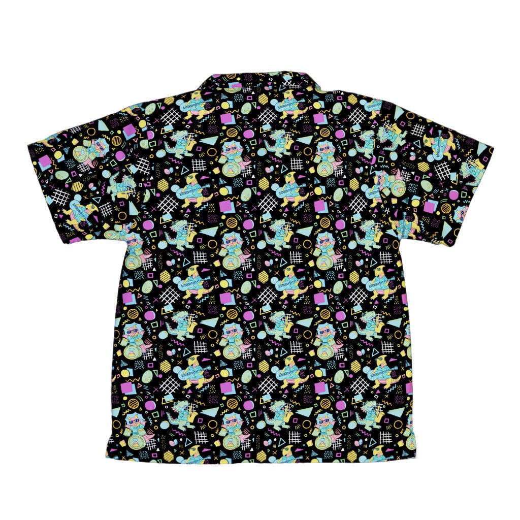 Rocking Dinosaurs Night Youth Hawaiian Shirt Geek Nerd Design by Claire Murphy dinosaur print q4