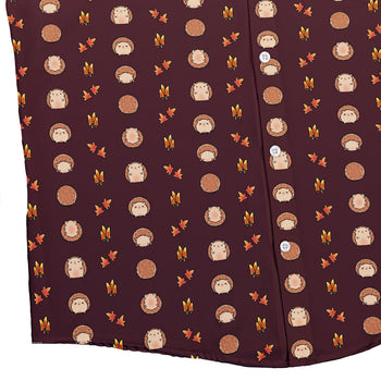 Rolling Hedgehogs Button Up Shirt Geek Nerd 0925 adult sizing All Adult Button Up Shirts