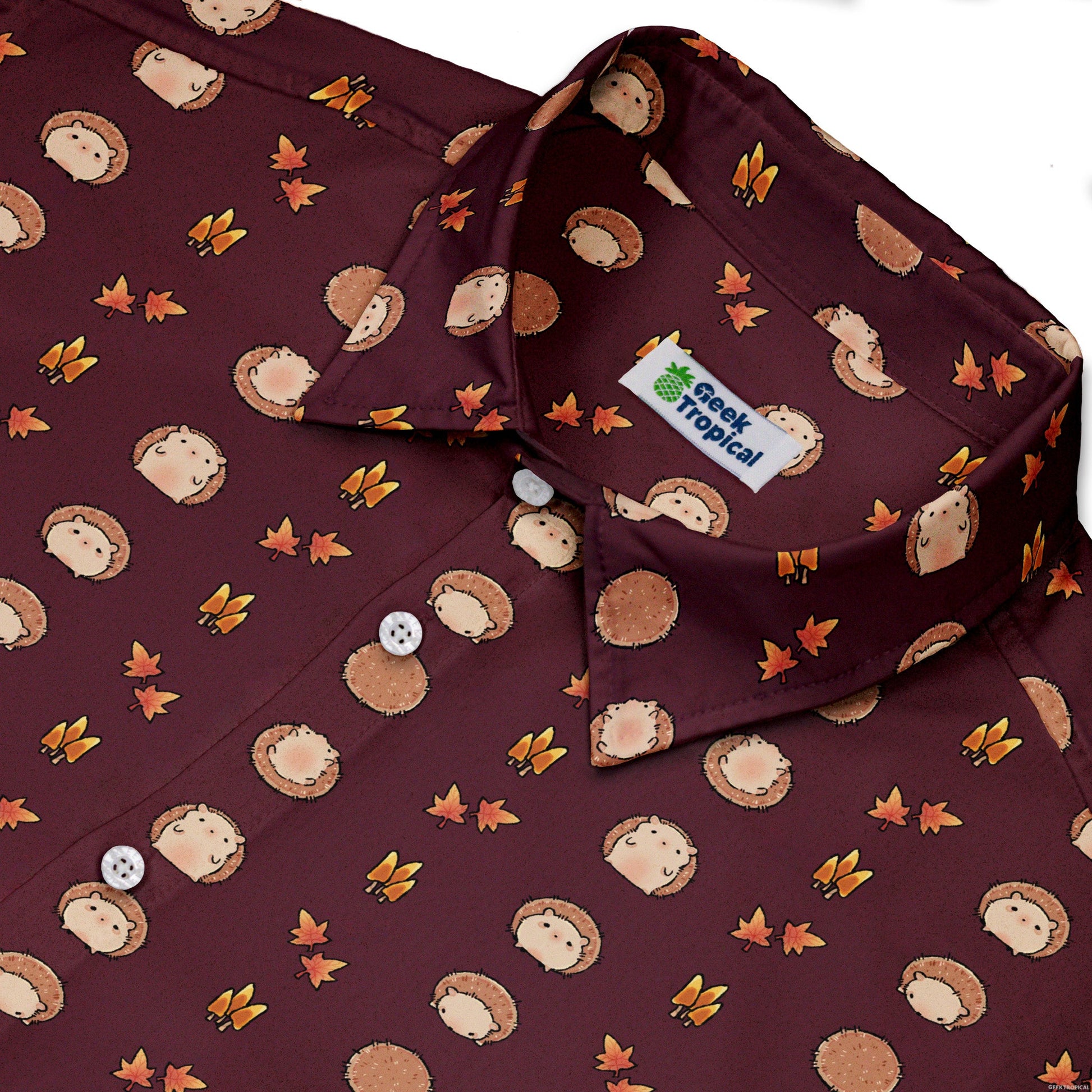 Rolling Hedgehogs Button Up Shirt Geek Nerd 0925 adult sizing All Adult Button Up Shirts