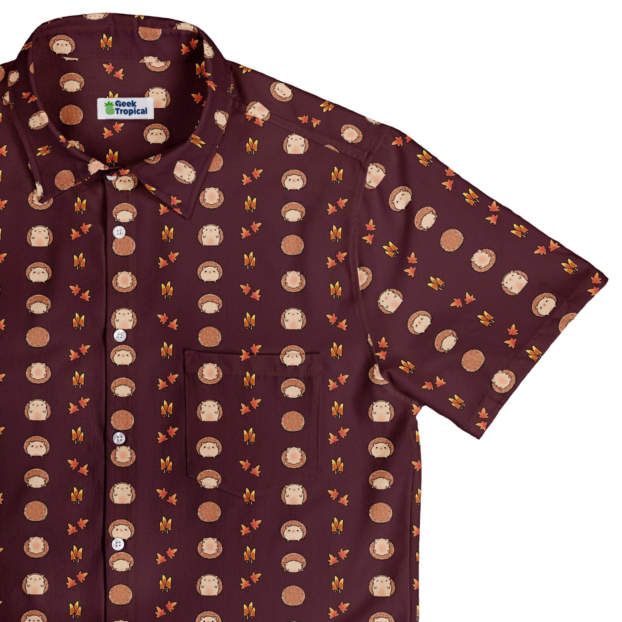 Rolling Hedgehogs Button Up Shirt Geek Nerd 0925 adult sizing All Adult Button Up Shirts