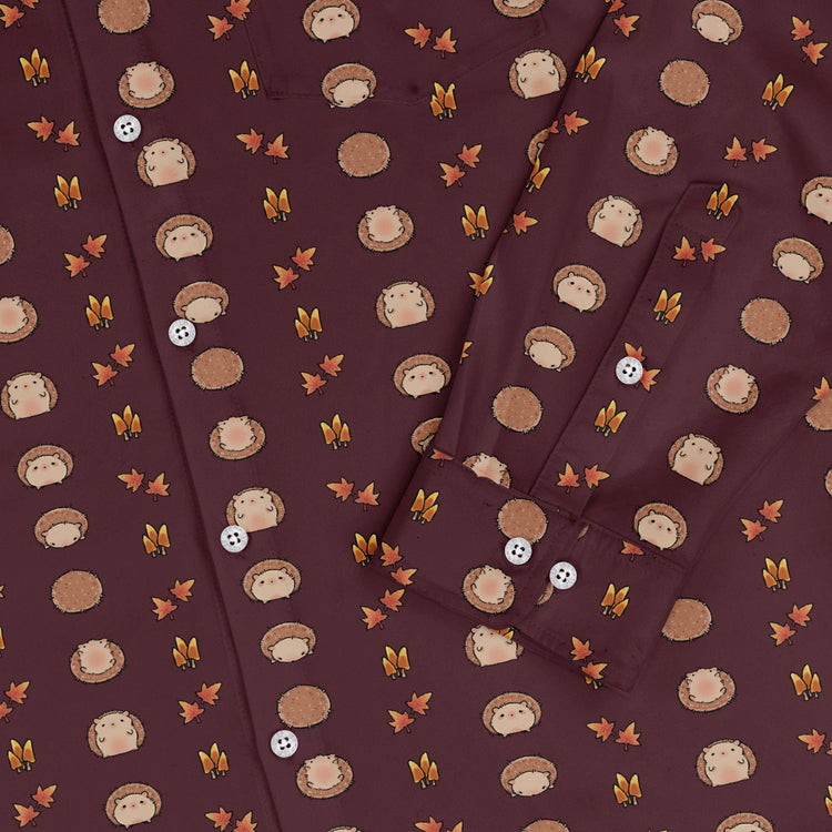 Rolling Hedgehogs Long Sleeve Button Up Shirt Geek Nerd 0925 adult sizing All Adult Button Up Shirts