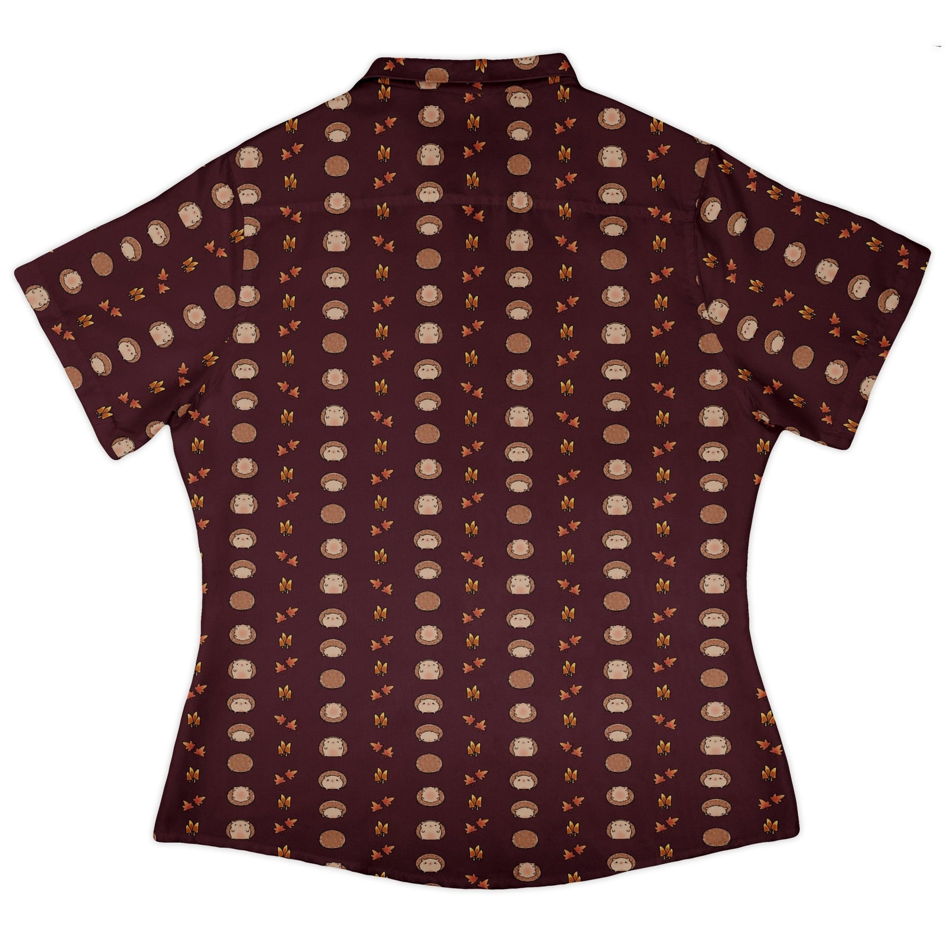 Rolling Hedgehogs Curvy Button Up Shirt Geek Nerd 0925 All Adult Button Up Shirts Animal Patterns