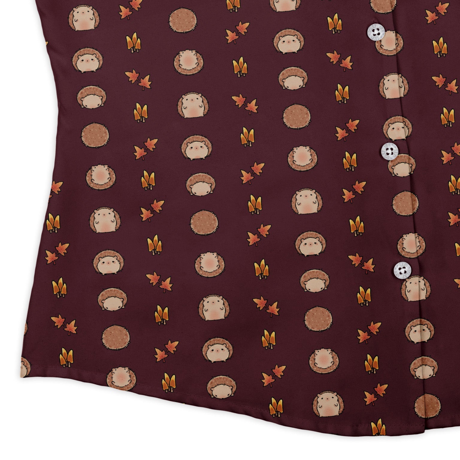 Rolling Hedgehogs Curvy Button Up Shirt Geek Nerd 0925 All Adult Button Up Shirts Animal Patterns