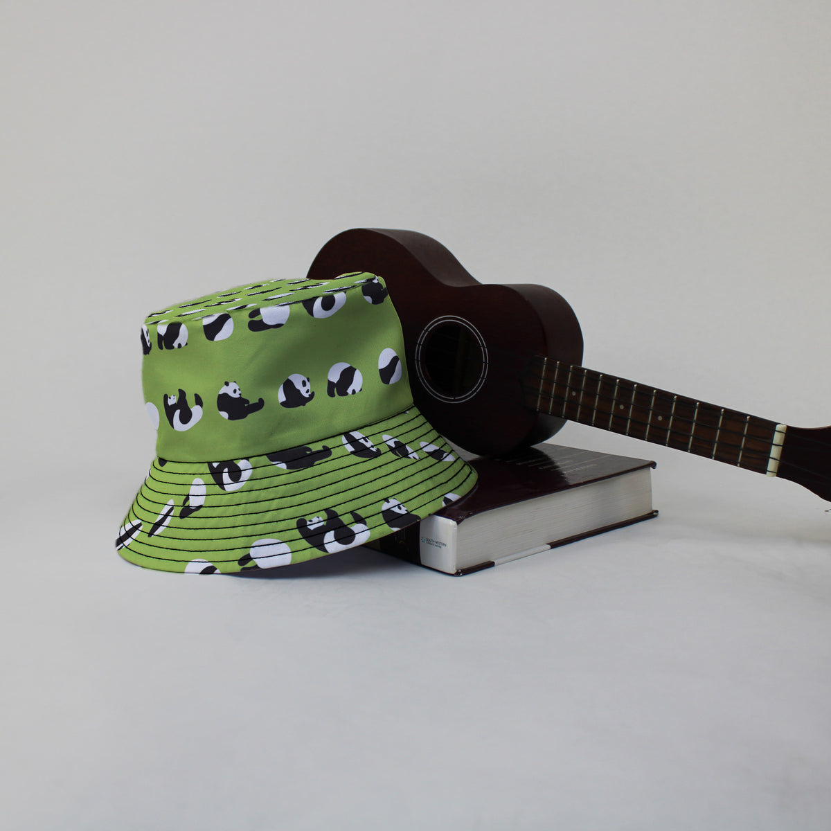 Rolling Silly Pandas Green Bucket Hat Lifestyle