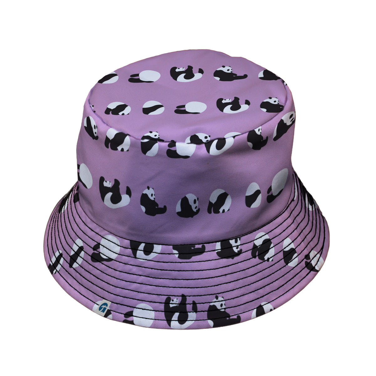 Rolling Silly Pandas Lilac Bucket Hat Black Stitching