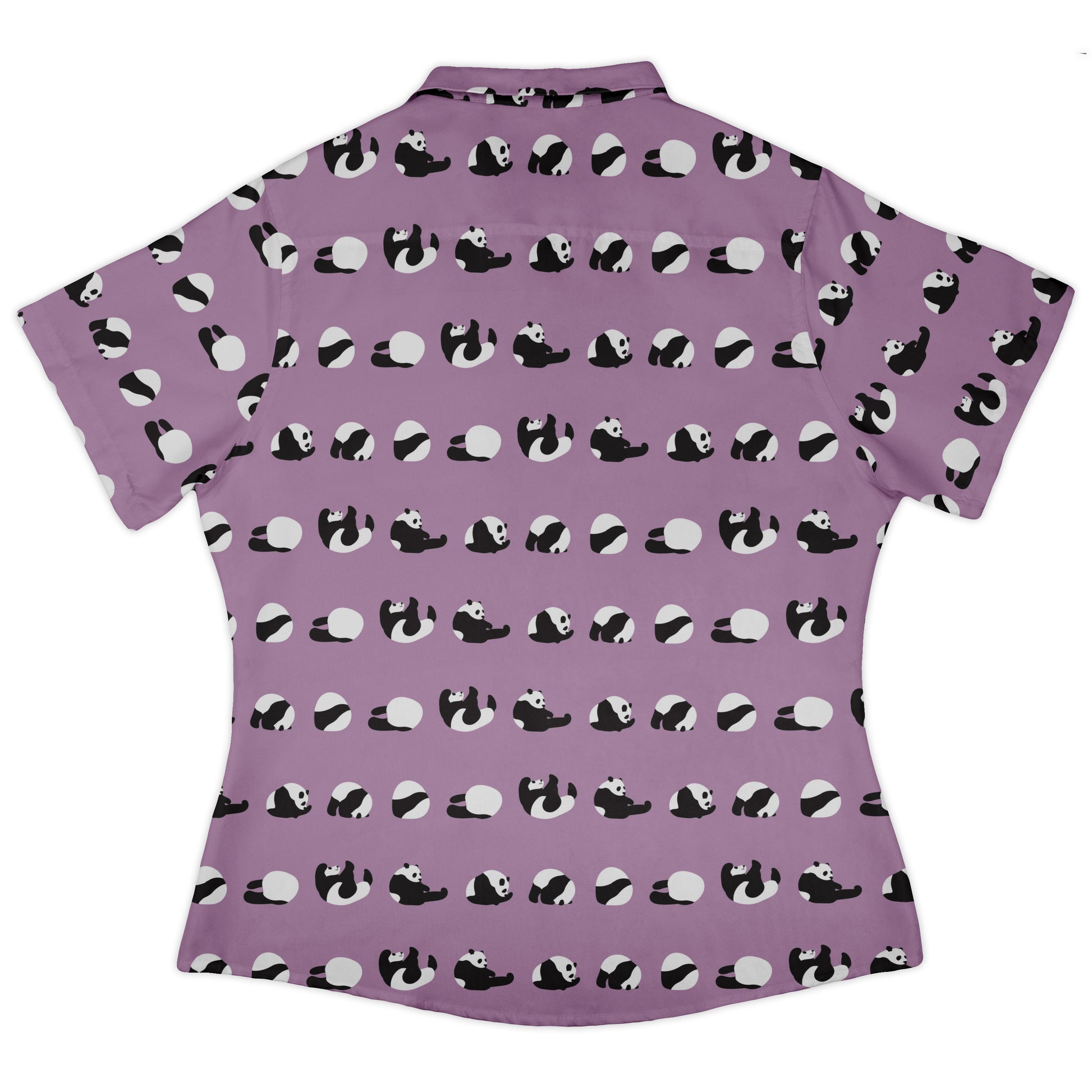 Rolling Silly Pandas Lilac Curvy Button Up Shirt Old Curvy Button Up Shirt womens back