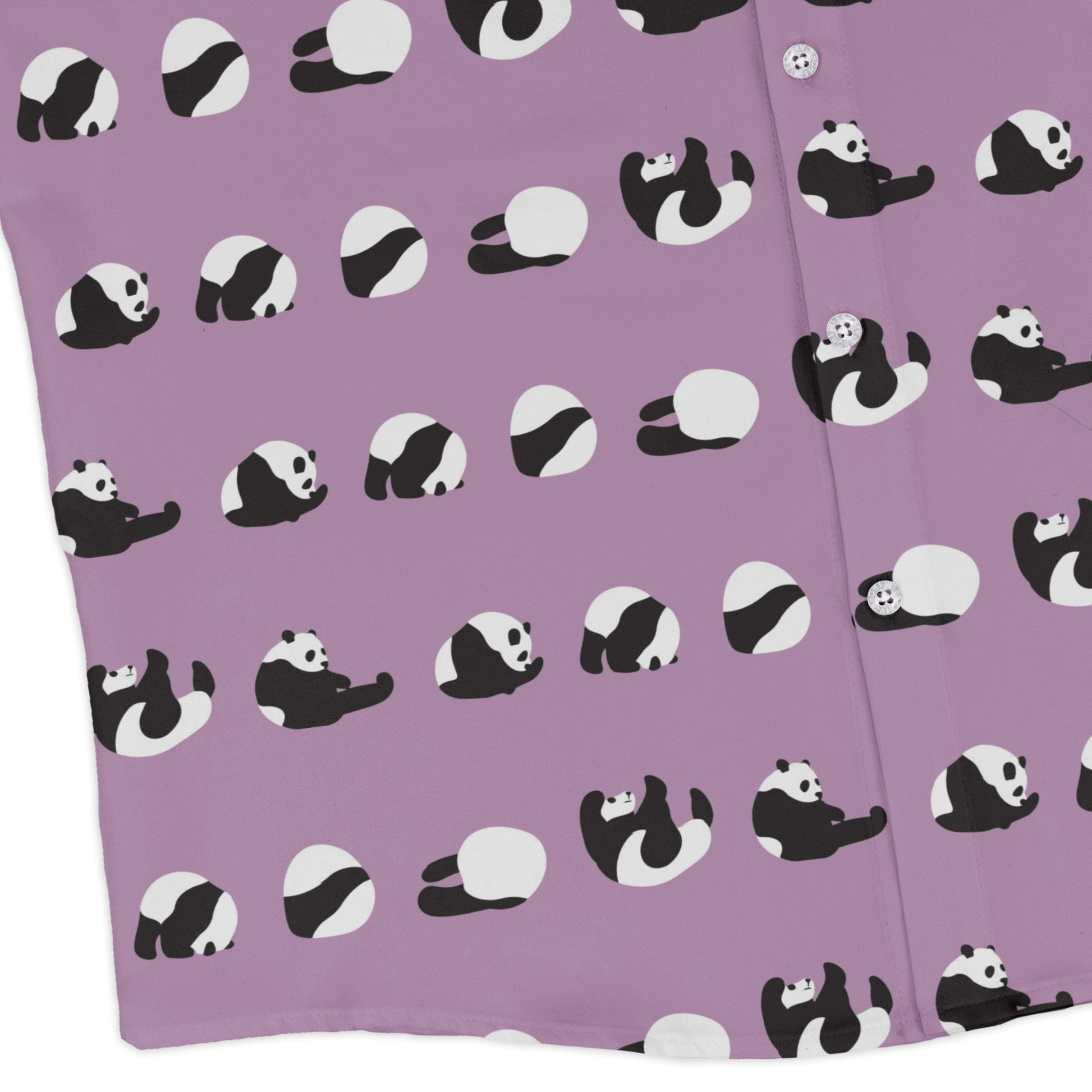 Rolling Silly Pandas Lilac Long Sleeve Button Up Shirt corner