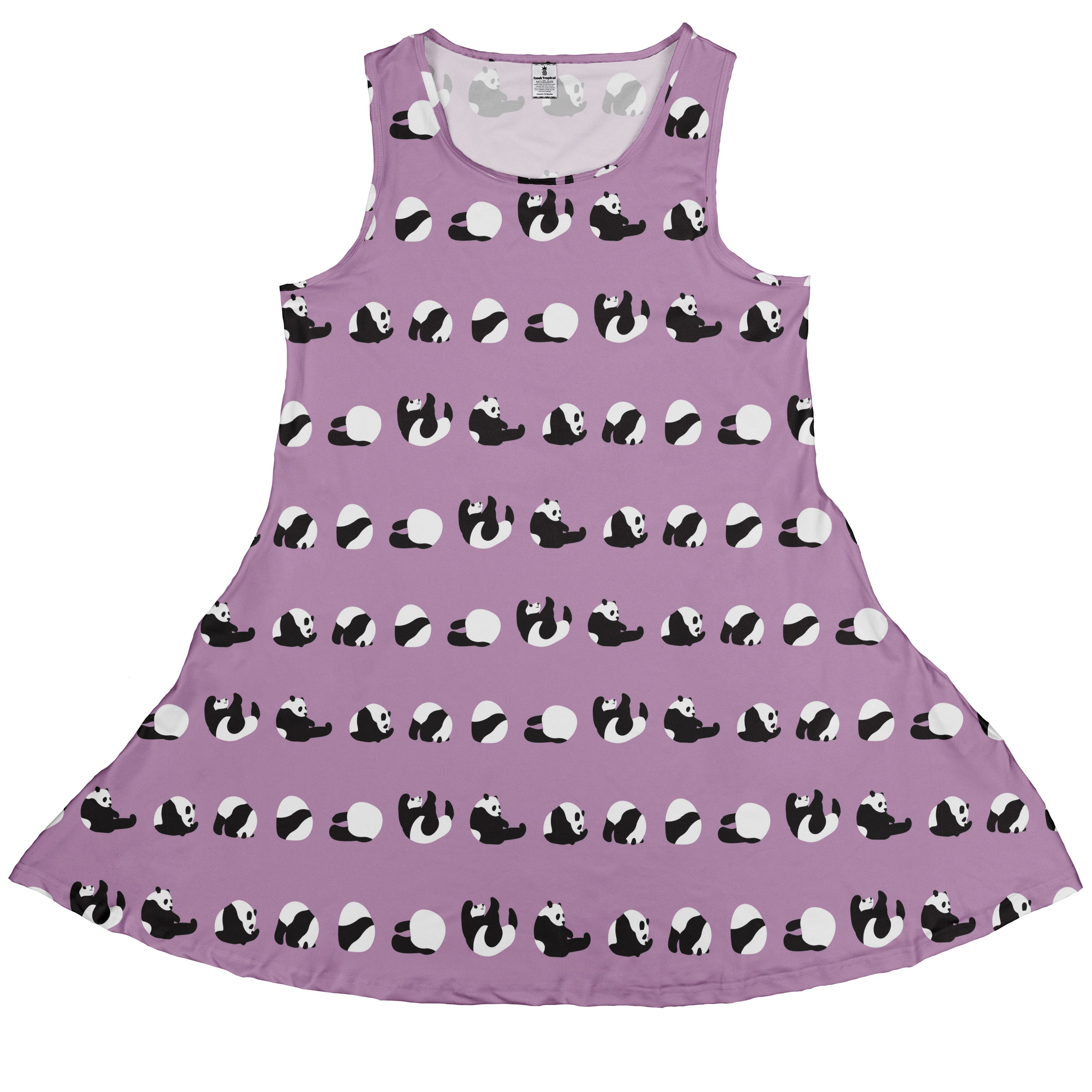 Rolling Silly Pandas Lilac Sleeveless Dress front