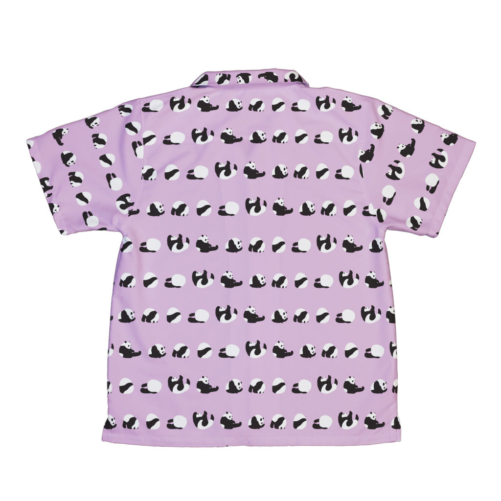 Rolling Silly Pandas Lilac Youth Hawaiian Shirt Back