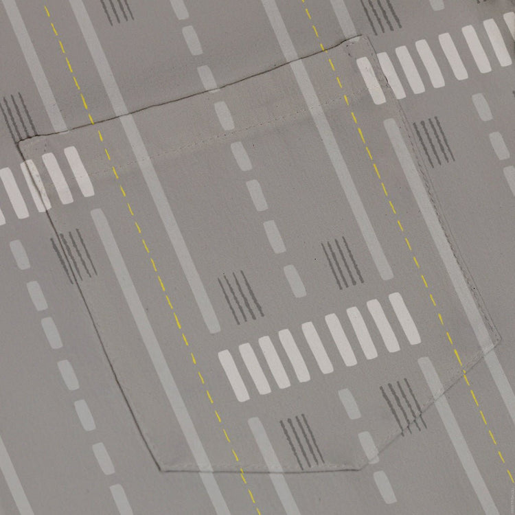 Runway Stripe Button Up Shirt Geek Nerd adult sizing aviation print Design by Zirkus Design