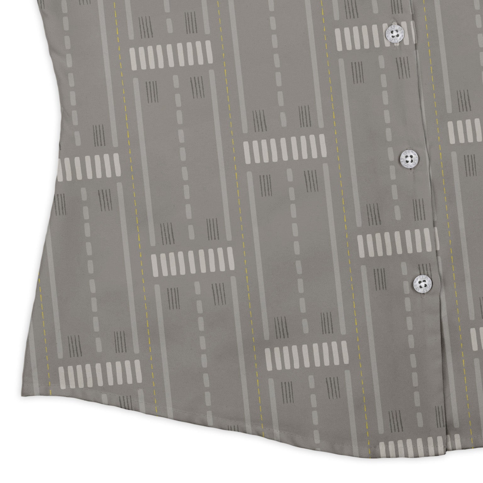 Runway Stripe Curvy Button Up Shirt Geek Nerd aviation print Design by Zirkus Design q225