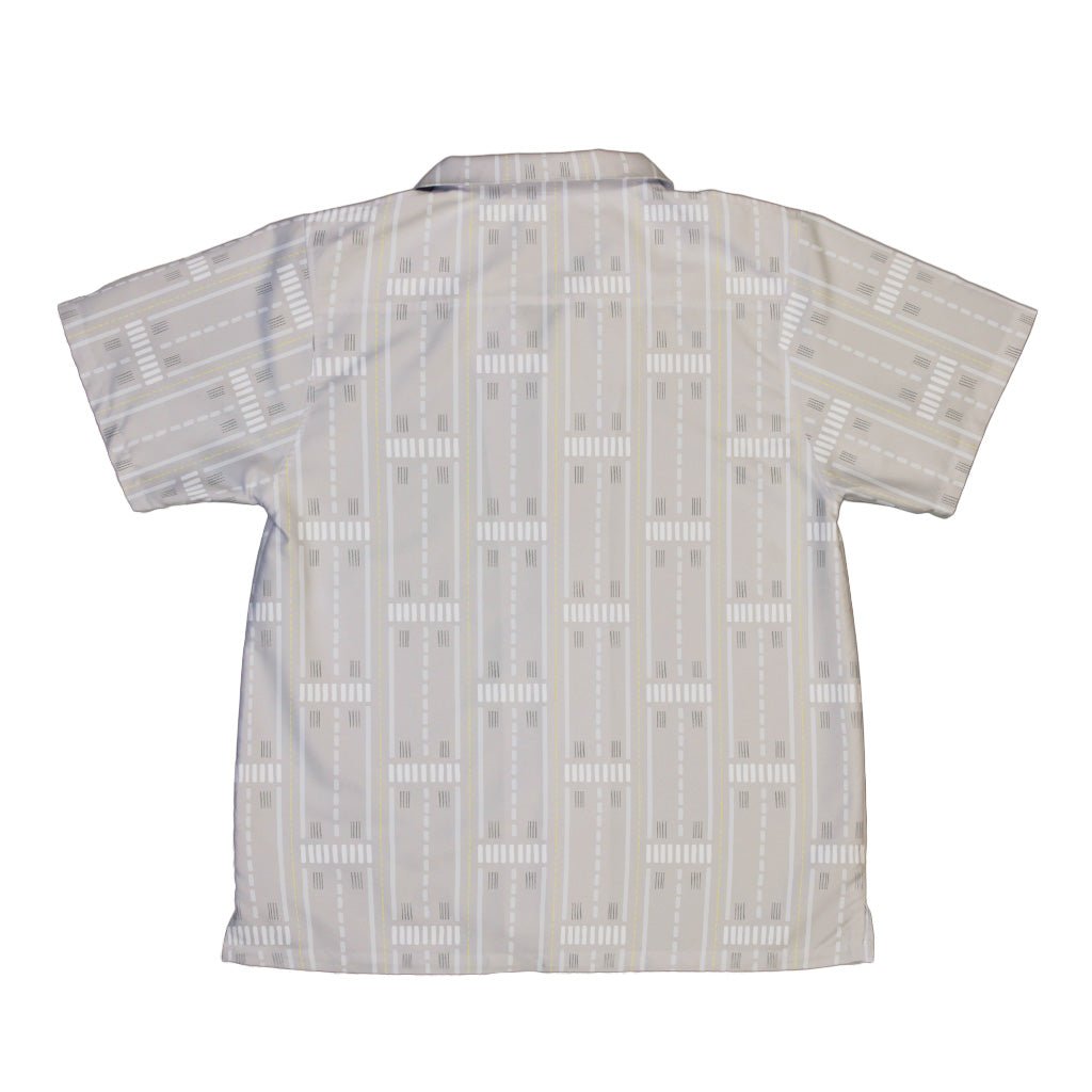 Runway Stripe Youth Hawaiian Shirt Geek Nerd aviation print Design by Zirkus Design q225