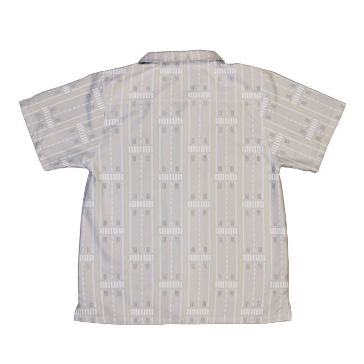 Runway Stripe Youth Hawaiian Shirt Geek Nerd aviation print Design by Zirkus Design q225