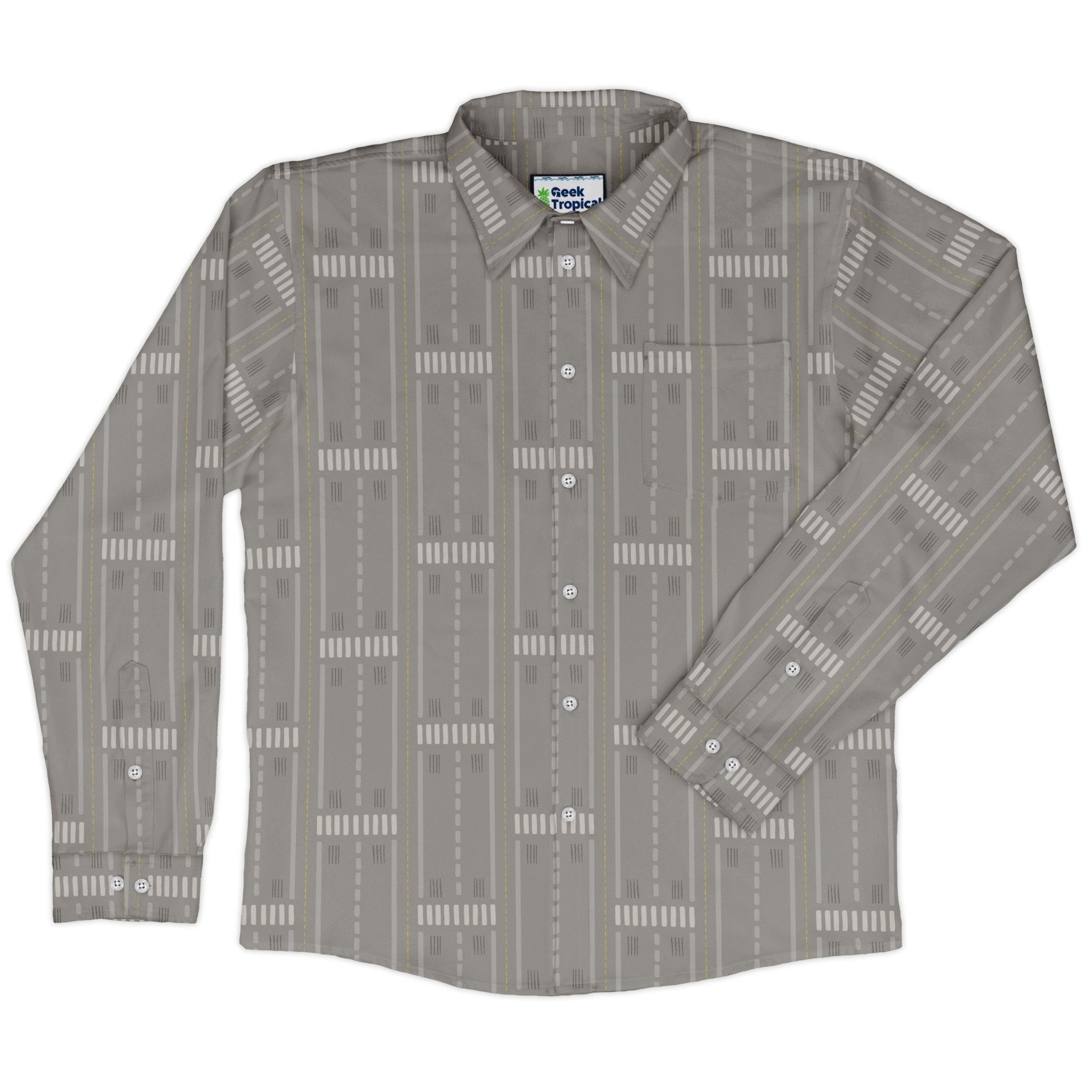 Runway Stripe Long Sleeve Button Up Shirt