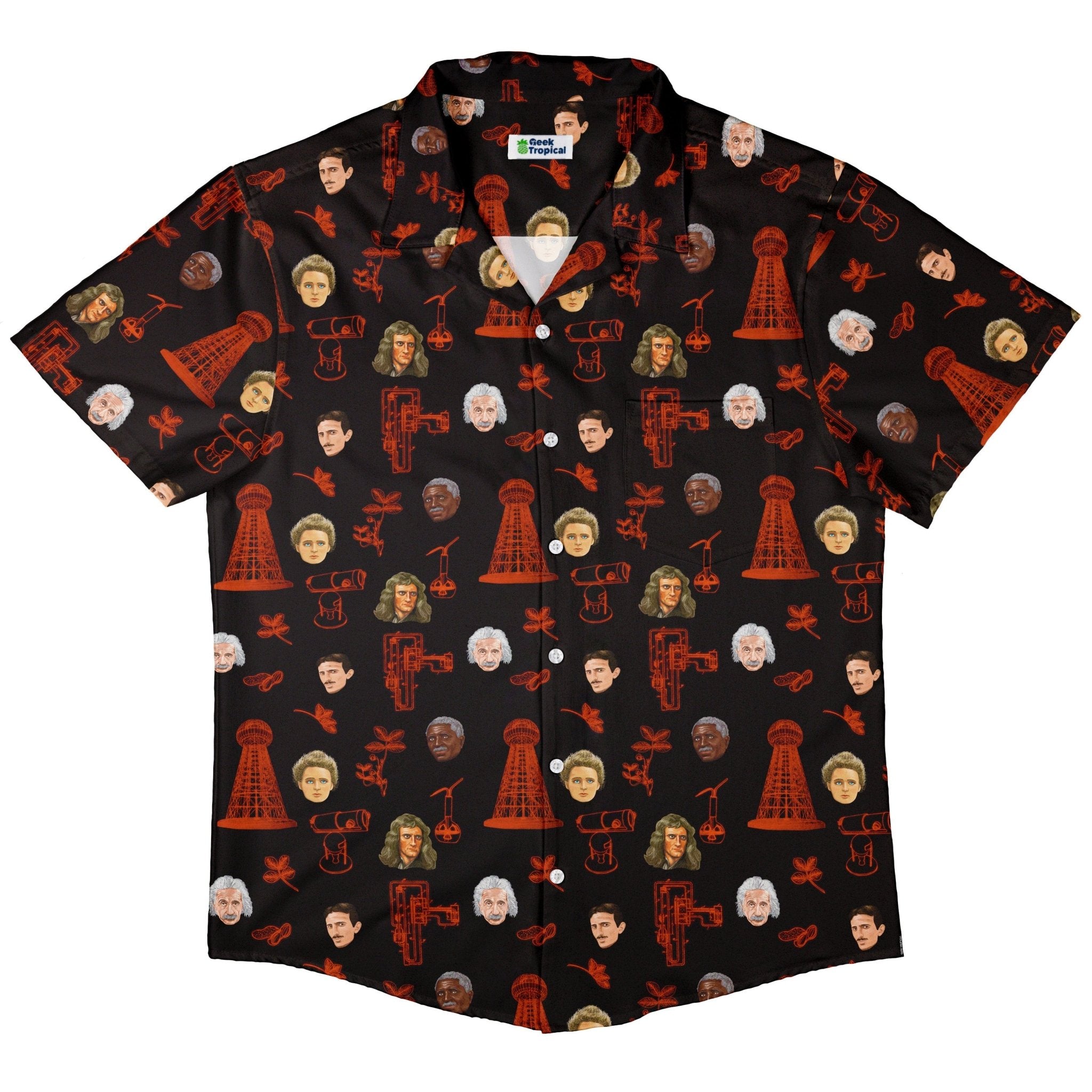 Rusty Science Legends Button Up Shirt - adult sizing - Designs by Nathan - science print