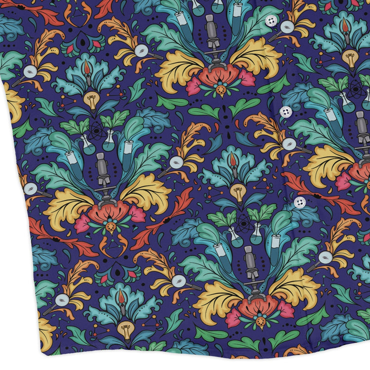 STEM Hidden Sciences Long Sleeve Button Up Shirt Geek Nerd adult sizing Design By Brigid Ashwood FLOW DESC WRITING