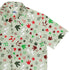 Santa Boots and Dinosaur Footprint Tracks Button Up Shirt Geek Nerd adult sizing Christmas Print