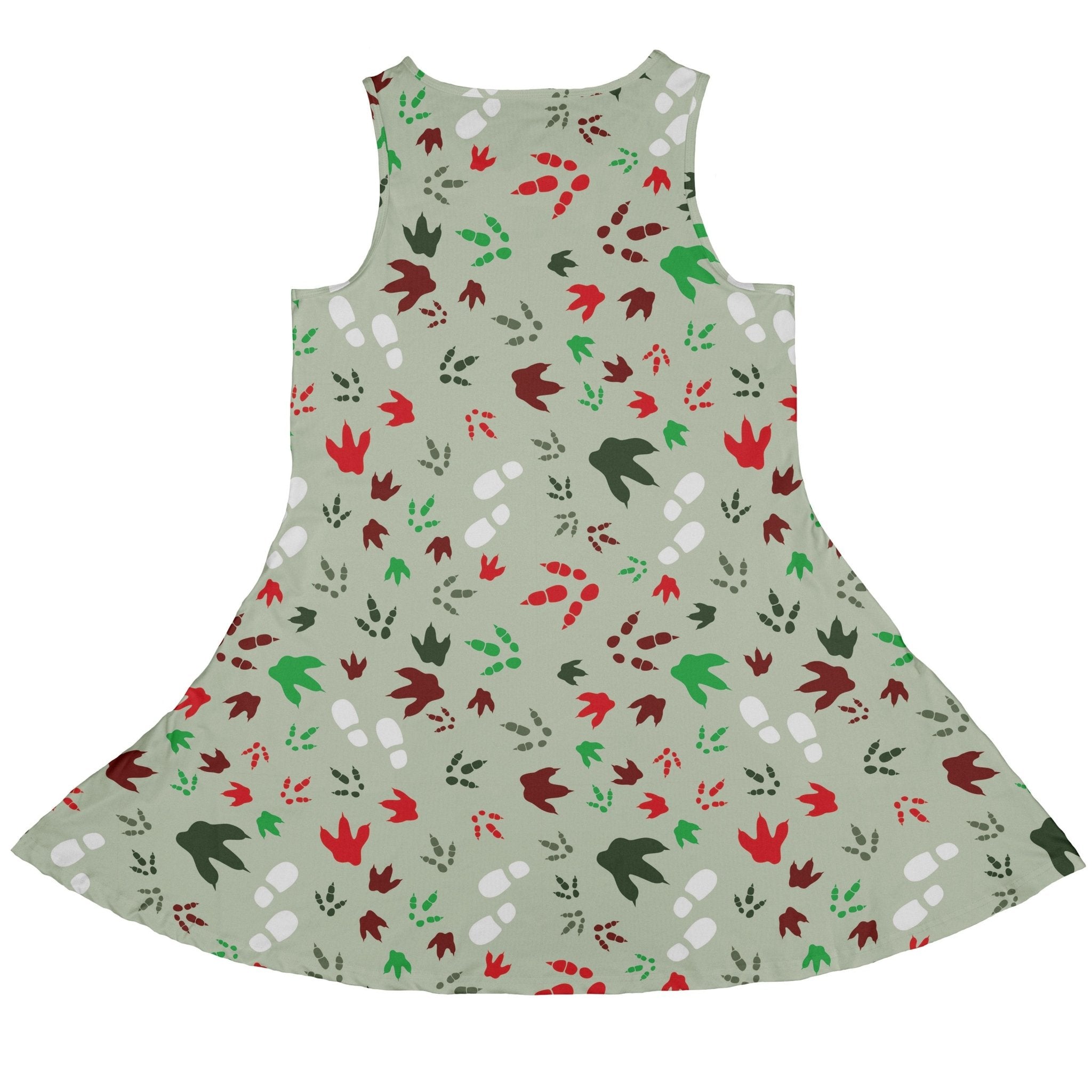 Santa Boots and Dinosaur Footprint Tracks Dress Geek Nerd Christmas Print lx - C q4