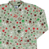 Santa Boots and Dinosaur Footprint Tracks Long Sleeve Button Up Shirt Geek Nerd adult sizing Christmas Print dinosaur print