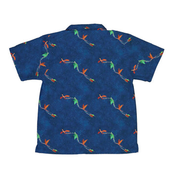 Santa Sleigh Dragons Youth Hawaiian Shirt Geek Nerd Christmas Print Designs by Nathan q4