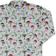 Santa Snails and Winter Mushrooms Long Sleeve Button Up Shirt Geek Nerd adult sizing Botany Print Christmas Print