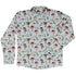 Santa Snails and Winter Mushrooms Long Sleeve Button Up Shirt Geek Nerd adult sizing Botany Print Christmas Print